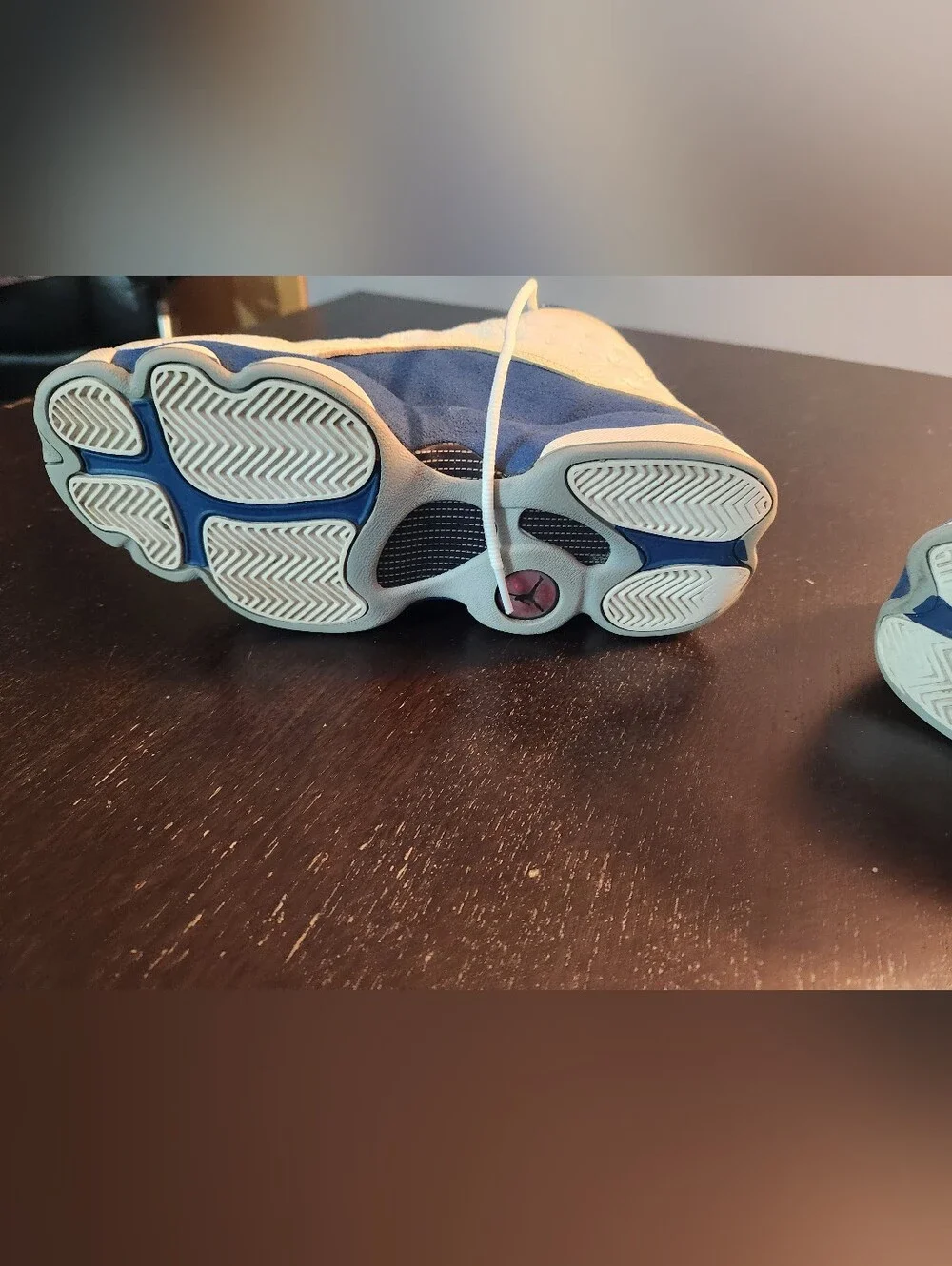 Jordan 13 Retro, French White, Blue & Gray Basketball Sneakers. Excellent Cond